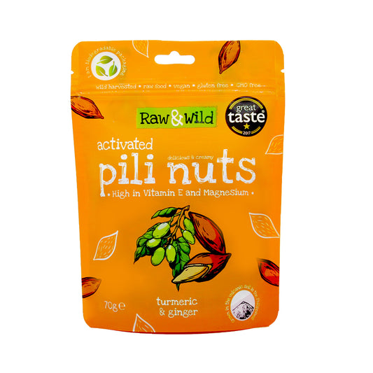Raw&Wild Activated Pili Nuts - Turmeric & Ginger 70g