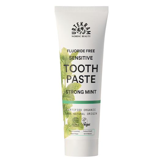 Urtekram Strong Mint Sensitive Toothpaste - Fluoride-Free 75ml