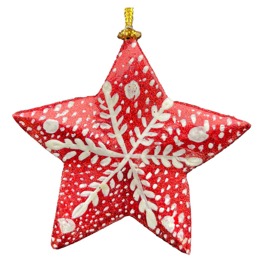 Honest Love Paper Mache - 3D Star - Frozen Red each