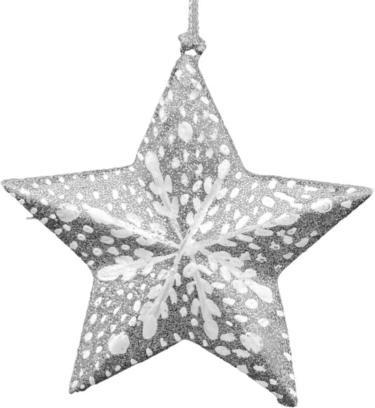 Honest Love Paper Mache - 3D Star - Frozen Silver each