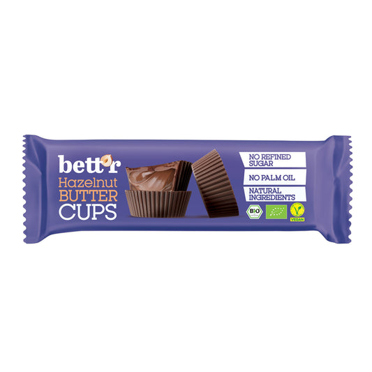 Bett’r Nut Butter Cups with Hazelnut Cream 39g