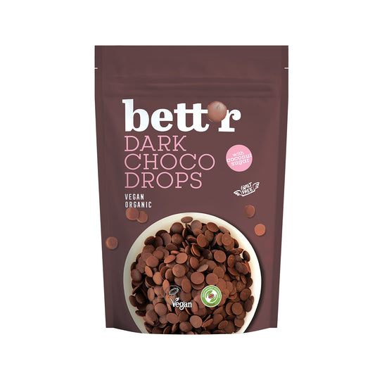 Bett’r Choco Dark Choco Drops, 66% Peruvian Cacao 200g