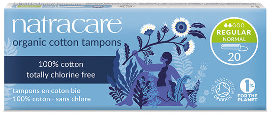 Natracare Organic Cotton Tampons – Regular (20 Pack)