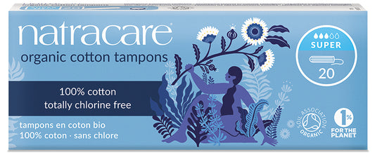 Natracare Organic Cotton Tampons – Super (20 Pack)