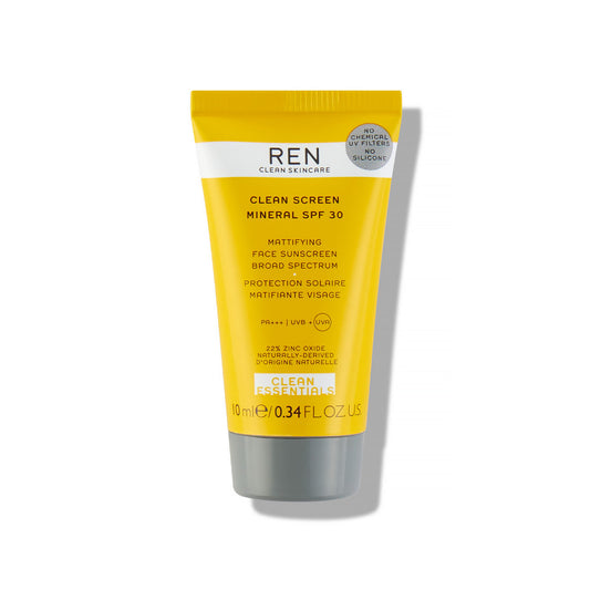 REN Clean Screen Mineral SPF 30 Mattifying Face Sunscreen Broad Spectrum - Travel Size 10ml