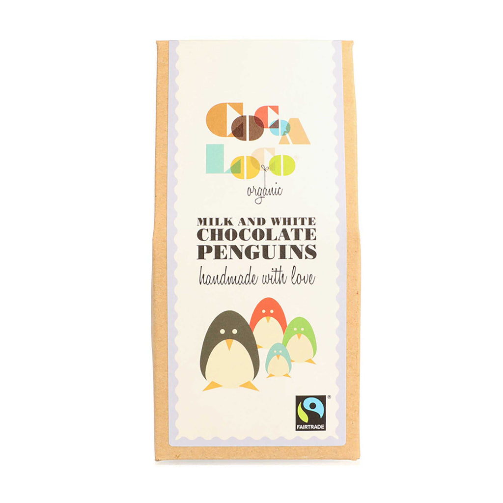 Cocoa Loco Milk & White Chocolate Penguins 100g