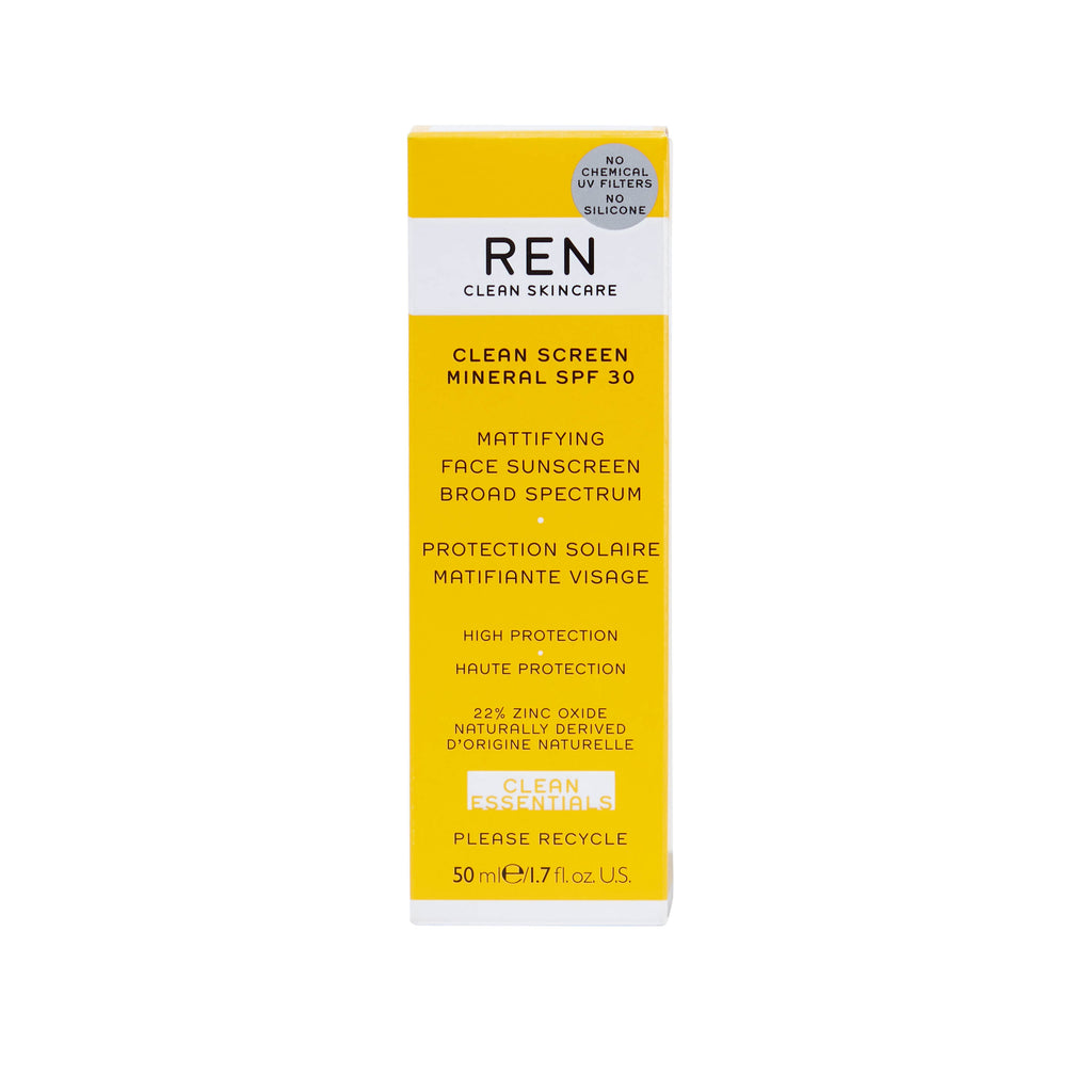 REN Clean Screen Mineral Spf 30 Mattifying Face Sunscreen Broad Spectrum 50ml